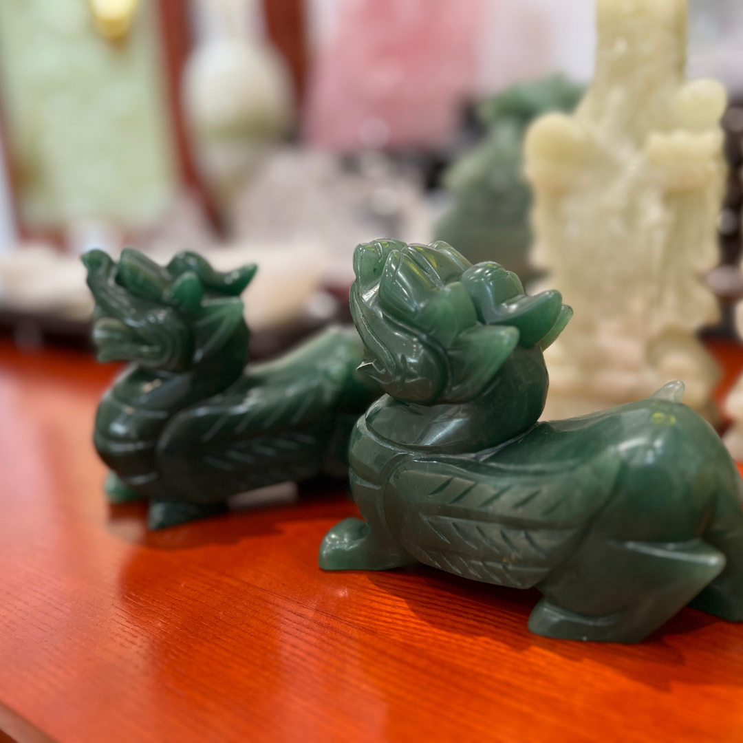 Đôi tỳ hưu xanh ngọc Đông Linh