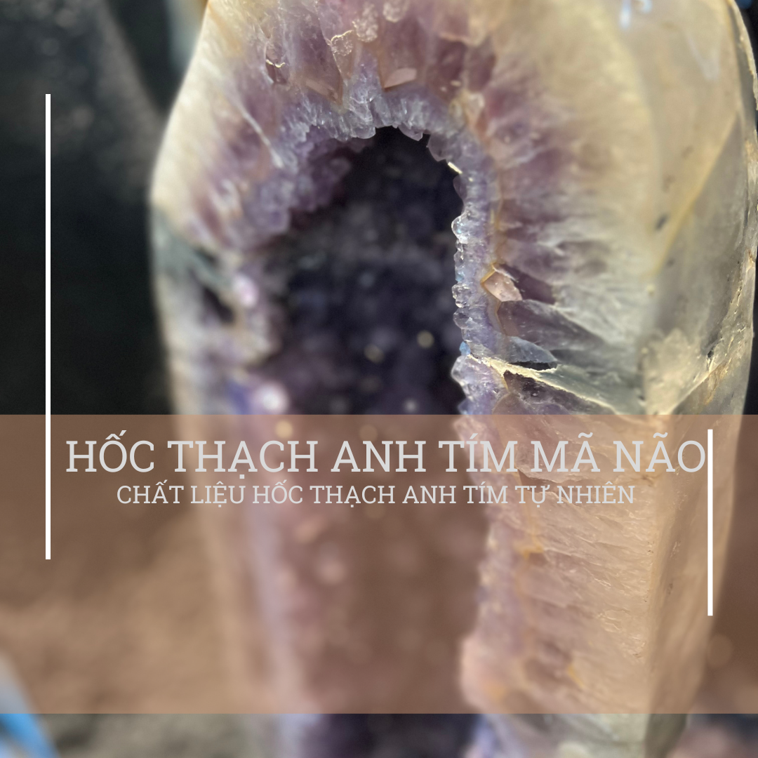 Động thạch anh tím vỏ hóa ngọc mã não tự nhiên
