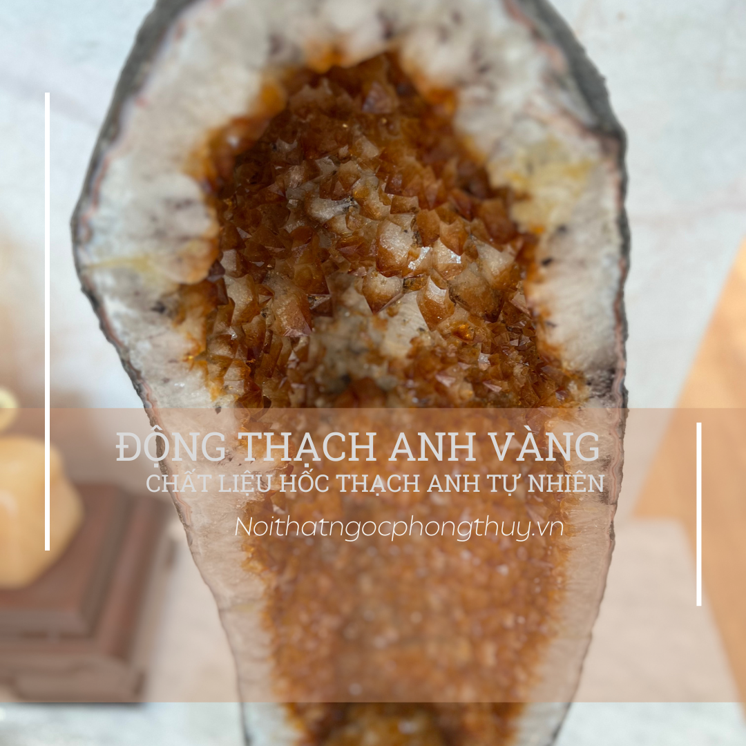 Động thạch anh vàng tự nhiên