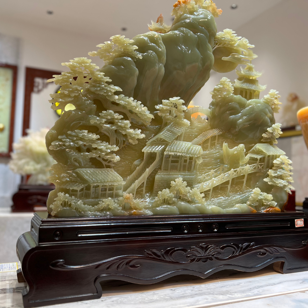 Tác Phẩm Bồng lai tiên cảnh ngọc onyx xanh tự nhiên