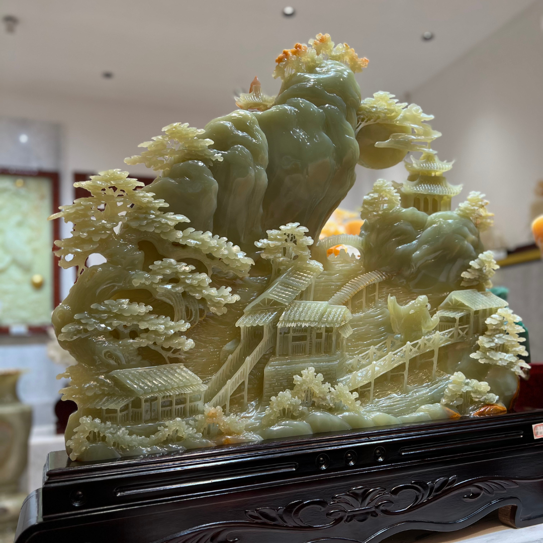 Tác Phẩm Bồng lai tiên cảnh ngọc onyx xanh tự nhiên