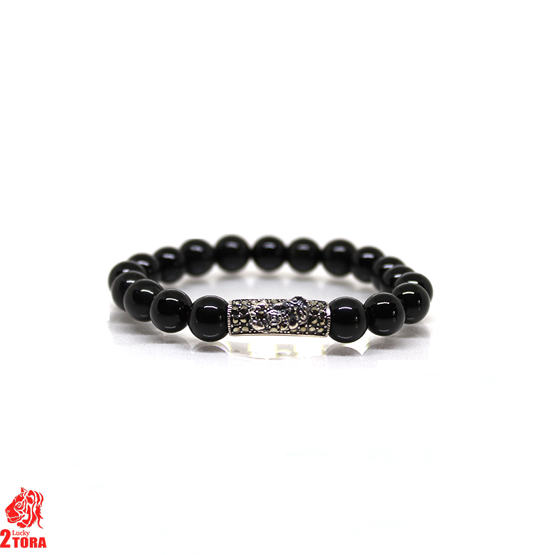 Vòng Mã Não Đen Mix Charm Bạc 130