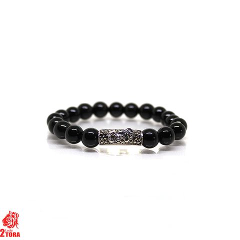 Vòng Mã Não Đen Mix Charm Bạc 130
