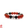 Vòng Mã Não Đỏ Mix Hạt Mã Não Đen Và Charm Bạc 320