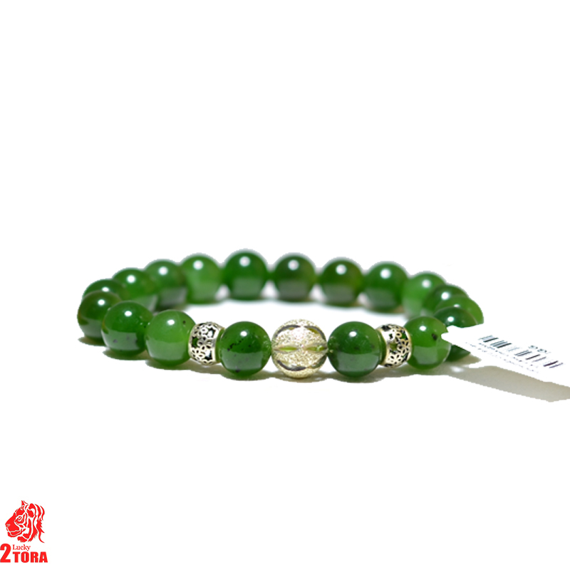 Vòng Đá Quý Ngọc Bích Mix Charm Bạc