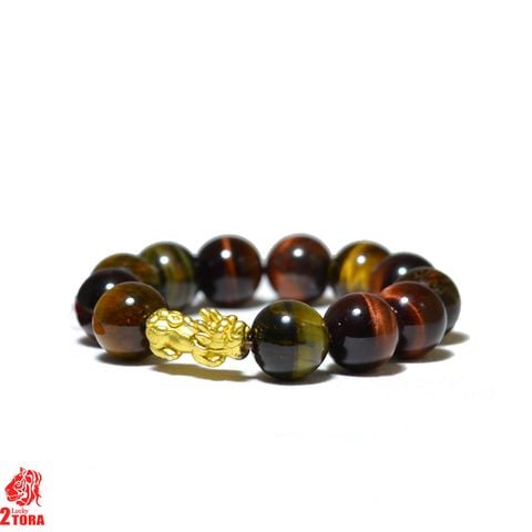 Vòng Thạch Anh Mắt Hổ Mix Charm Tỳ Hưu