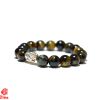 Vòng Thạch Anh Mắt Hổ Xanh Vàng Mix Charm Tỳ Hưu