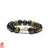 Vòng Thạch Anh Mắt Hổ Xanh Vàng Mix Charm Tỳ Hưu