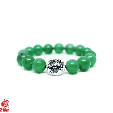Vòng Thạch Anh Xanh Mix Charm Bạc 210