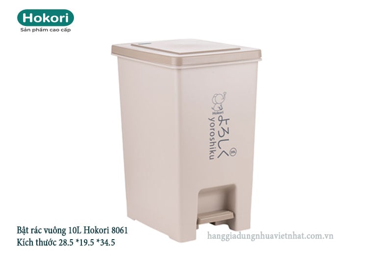 Bật rác vuông 10L Hokori 8061