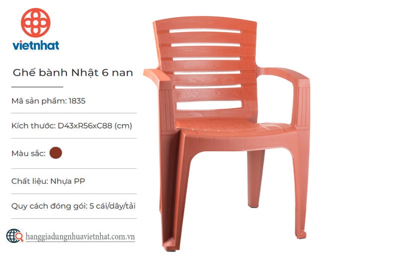 Ghế bành Nhật 6 nan 1835