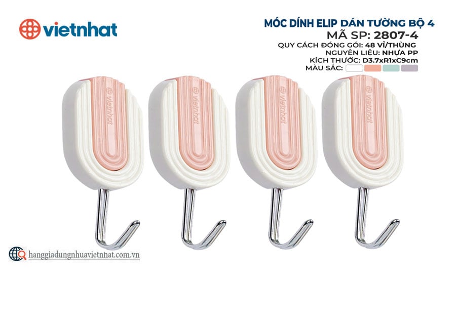 Mắc dính elip dán tường bộ 4 - 2807-4