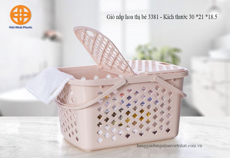Giỏ nắp hoa thị bé 3381