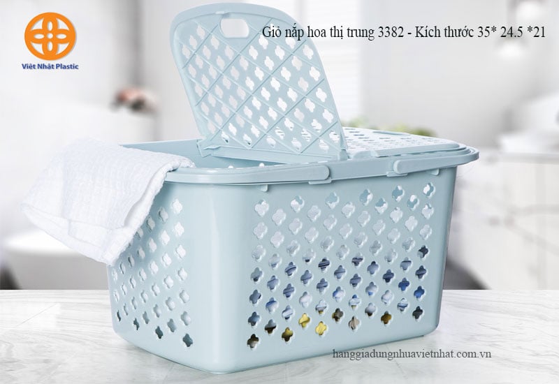 Giỏ nắp hoa thị trung 3382