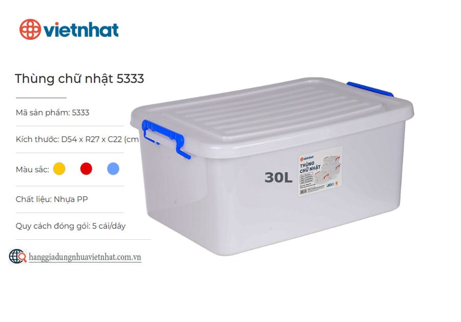Thùng 30L chữ nhật 5333
