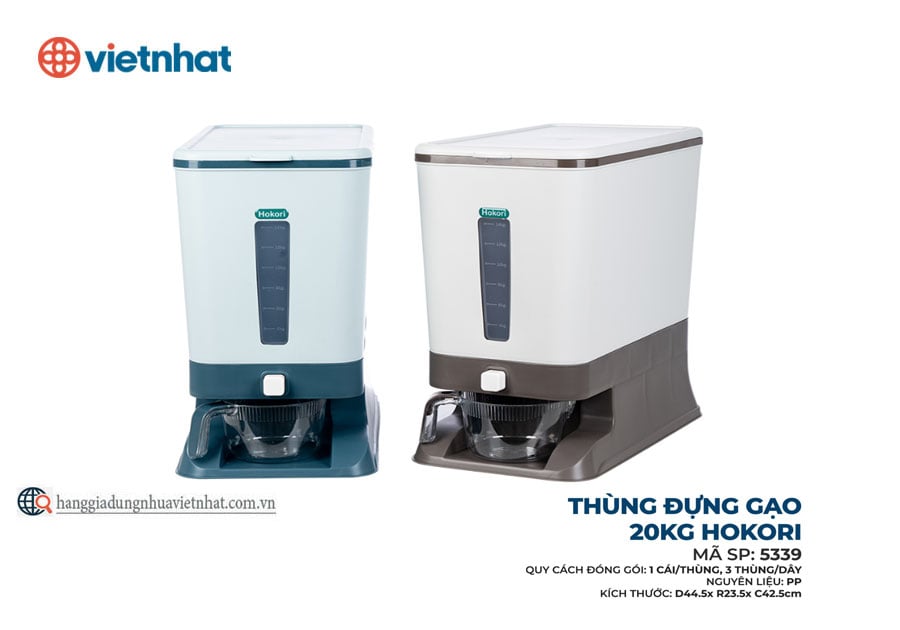 Thùng đựng gạo 20kg Hokori 5339