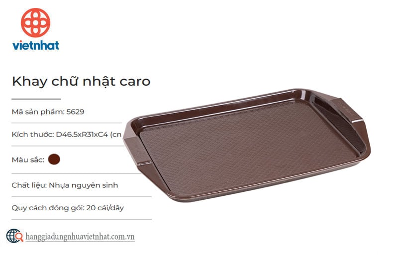 Khay chữ nhật caro 5629