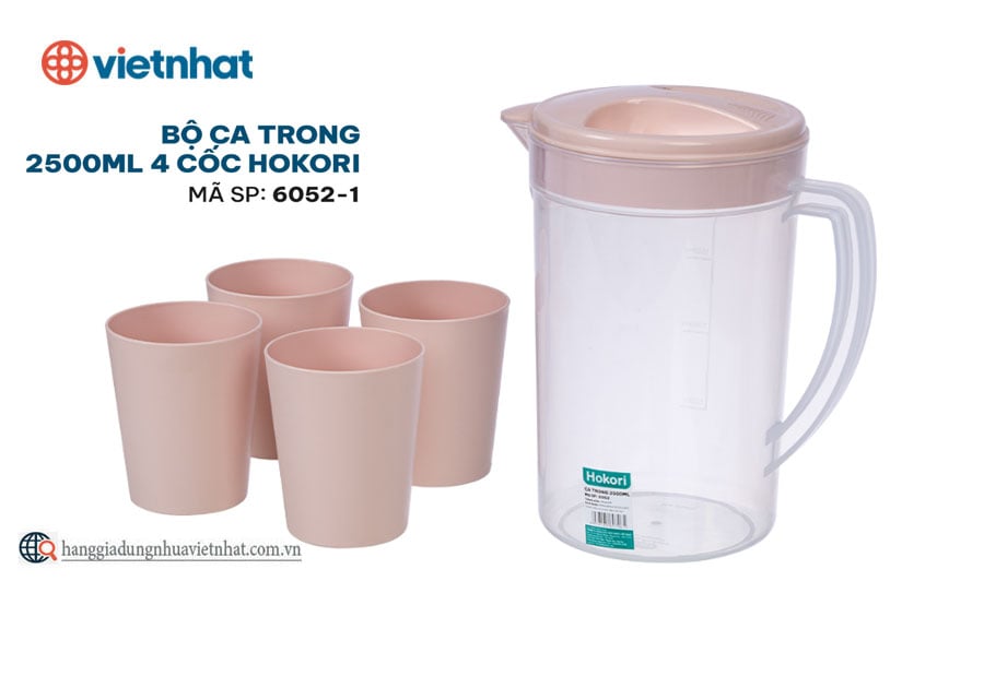 Bộ ca 2500ml 4 cốc Hokori 6052-1