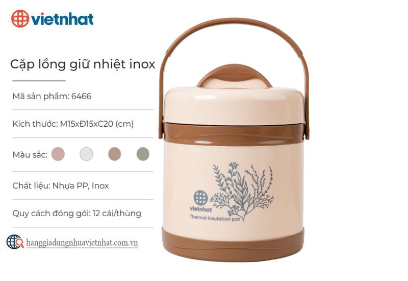 Cặp lồng giữ nhiệt inox 6466