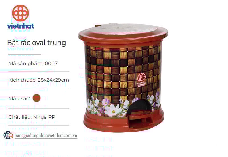 Bật rác Ovan trung 8007