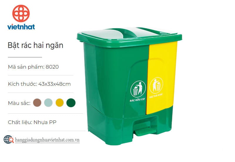 Bật rác 2 ngăn 8020