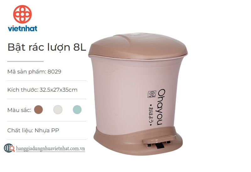 Bật rác lượn 8L 8029