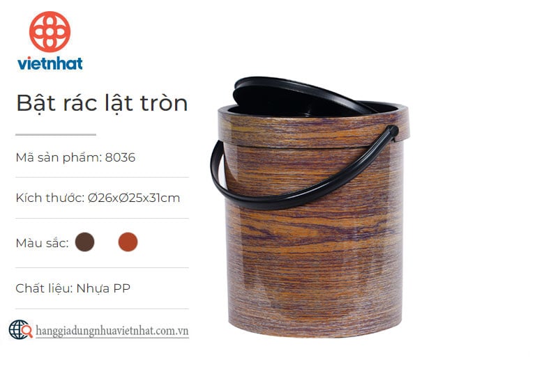 Bật rác lật tròn 8036