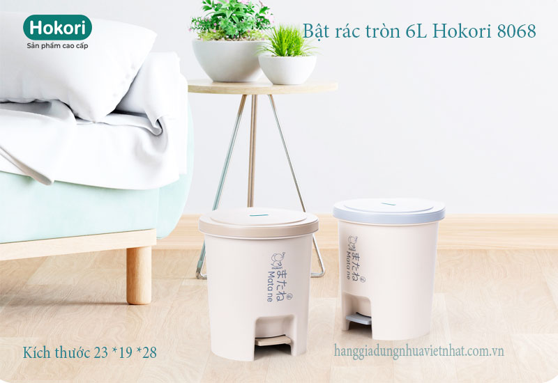 Bật rác tròn 6L Hokori 8068