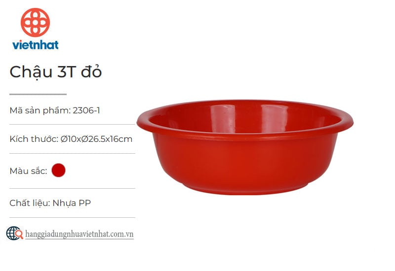 Chậu 3T đỏ 2306-1