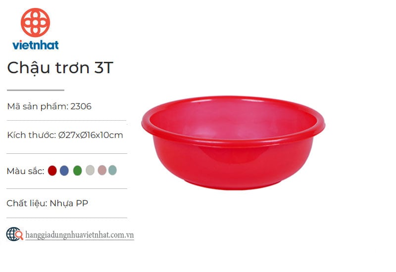 Chậu 3T trơn 2306