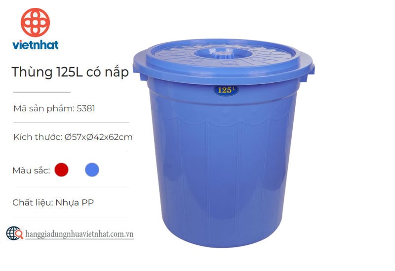 Thùng 125L có nắp 5381