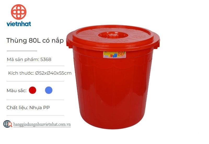 Thùng 80L có nắp 5368