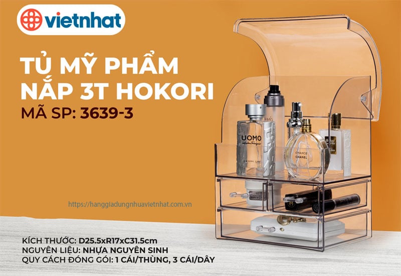 Tủ mỹ phẩm nắp 3T Hokori 3639-3