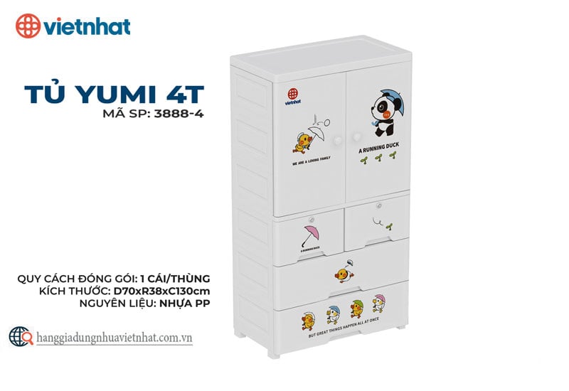 Tủ cánh to Yumi 4T 3888 -4