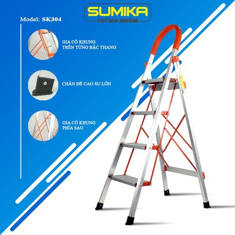 Thang nhôm ghế 4 bậc Sumika SK304