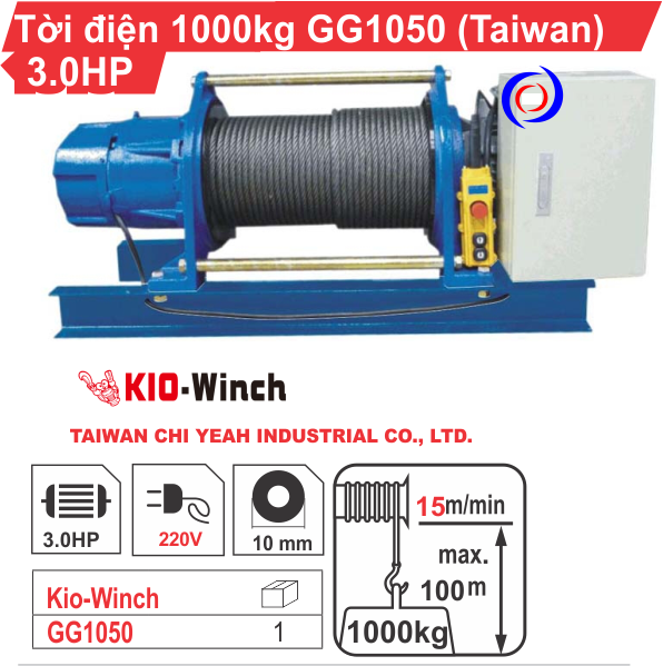 TỜI ĐIỆN 1 TẤN KIO WINCH GG-1050