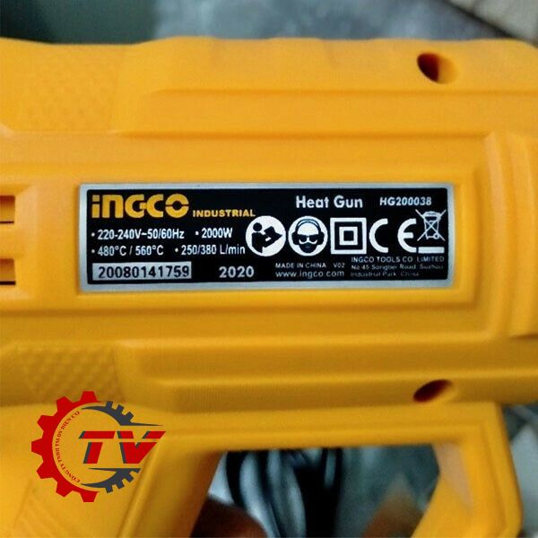 Máy thổi hơi nóng 2000W INGCO HG200038
