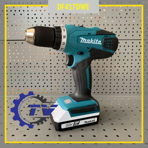 Máy khoan vặn vít dùng pin Makita DF457DWE 18v