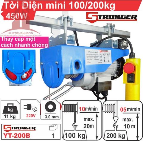 TỜI ĐIỆN MINI 100-200KG STRONGER YT-200B