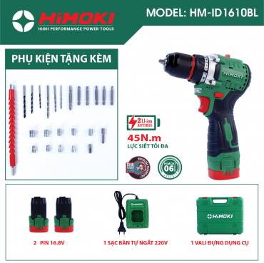 Máy Khoan Pin Cầm Tay Himoki HM-ID1610BL