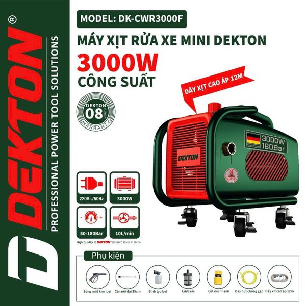 Máy Rửa Xe Chỉnh Áp Dekton DK-CWR3000F