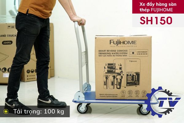 Xe đẩy hàng 4 bánh sàn thép FUJIHOME SH150