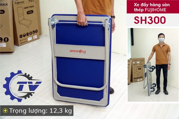Xe đẩy hàng sàn thép 4 bánh FUJIHOME SH300