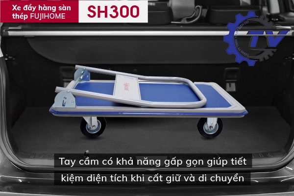Xe đẩy hàng sàn thép 4 bánh FUJIHOME SH300