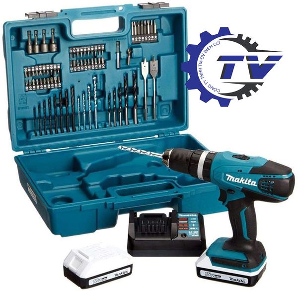 Máy khoan búa vặn vít pin Makita HP457DWE10