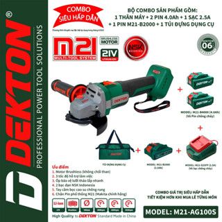 Mái mài dùng Pin Dekton M21-AG100S (Công Tắc Trượt)