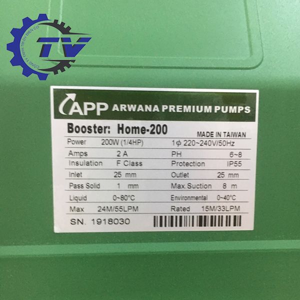 Máy bơm tăng áp APP HOME-200