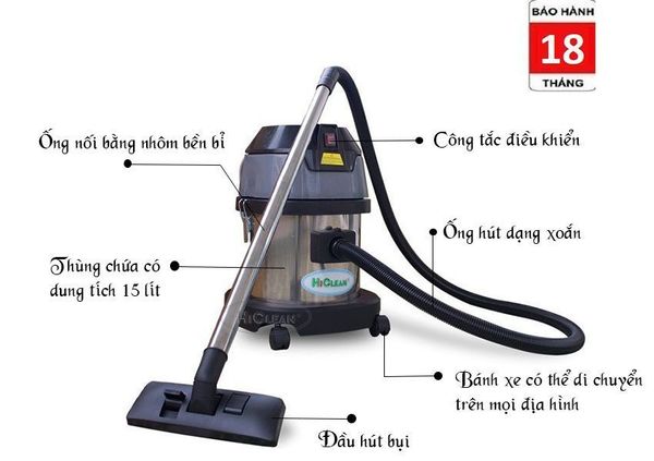 Máy hút bụi công nghiệp HiClean HC15 New