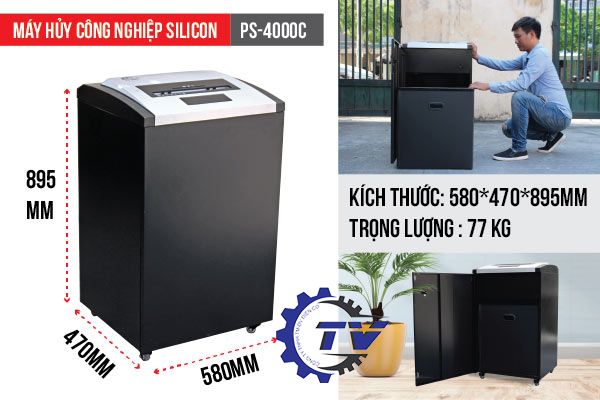 Máy Hủy Tài Liệu Công Nghiệp Silicon PS-4000C