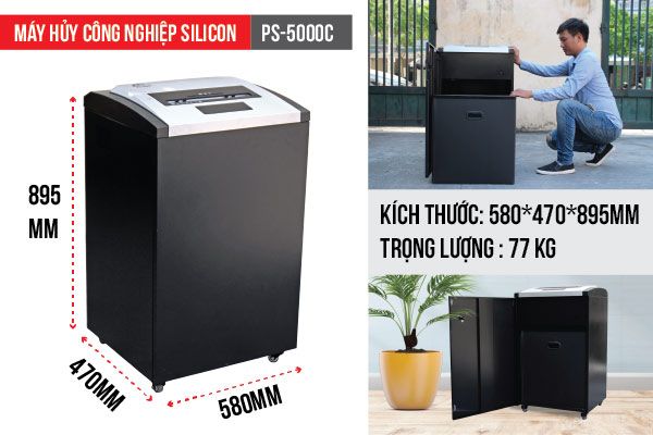 Máy Hủy Tài Liệu Công Nghiệp Silicon PS-5000C